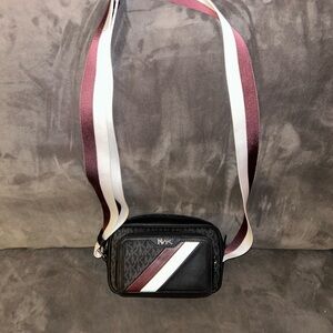 Michael Kors Black and Burgundy Belt Bag